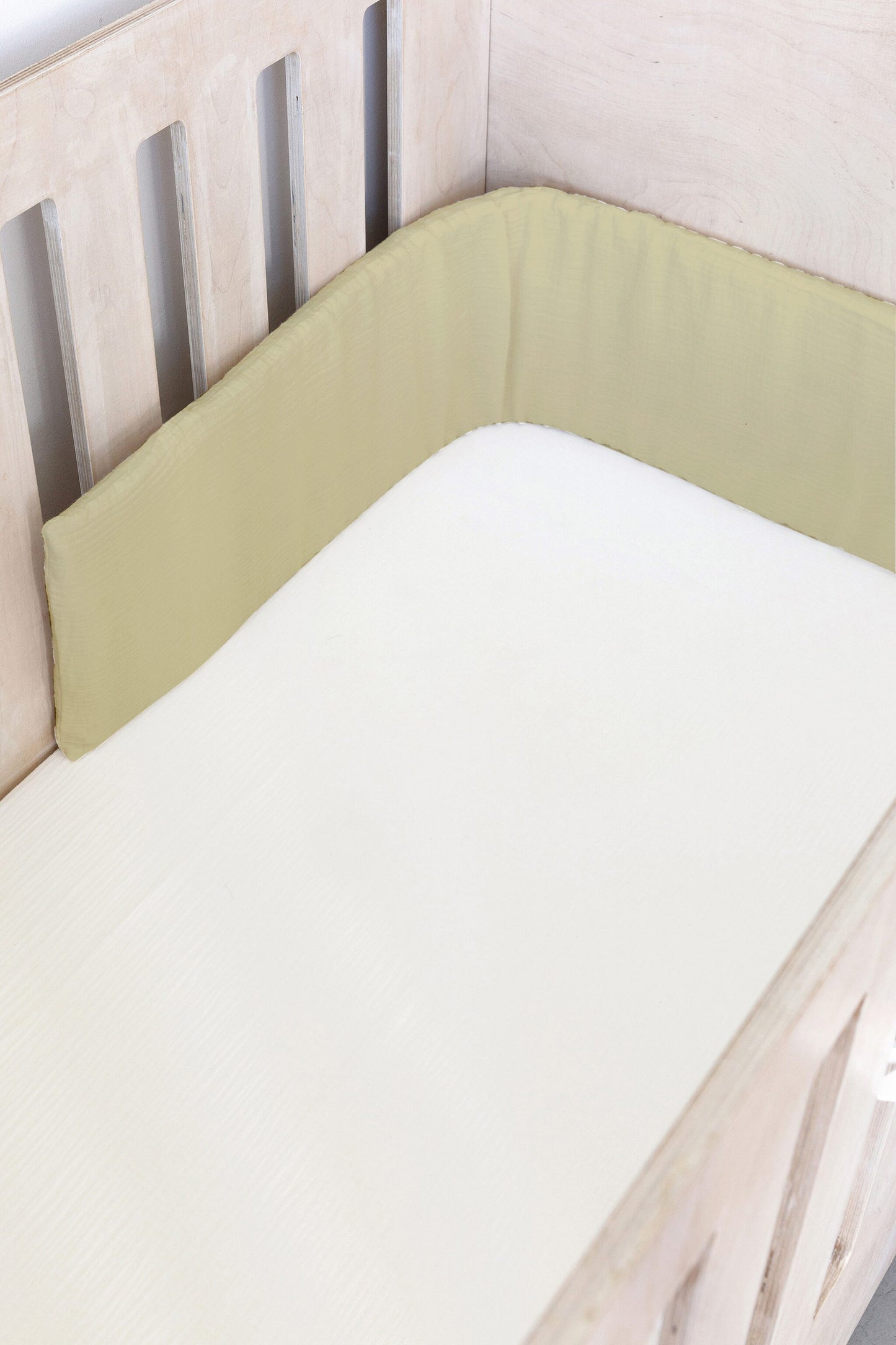 Natural Muslin Cot Bumper Cover