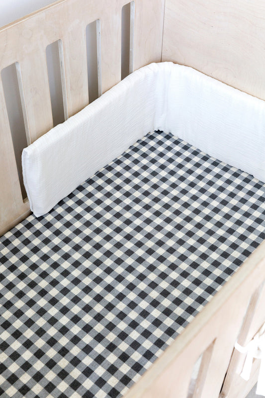 White Muslin Cot Bumber Cover