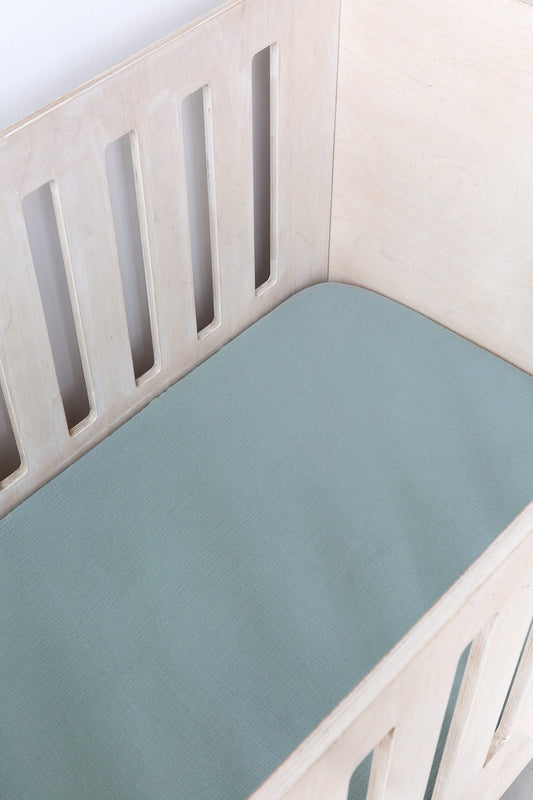 Duck Egg Muslin Cot Fitted Sheet