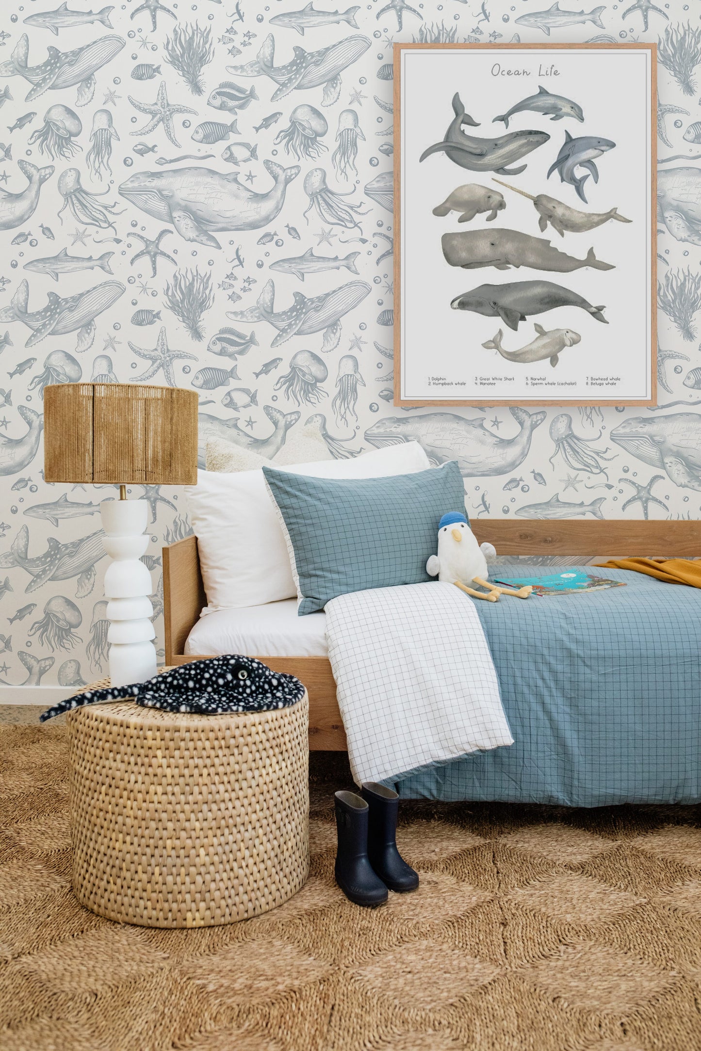 Ocean Grid Duvet Cover Set