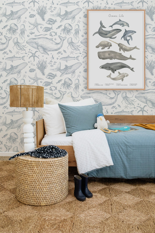 Ocean Grid Duvet Cover Set