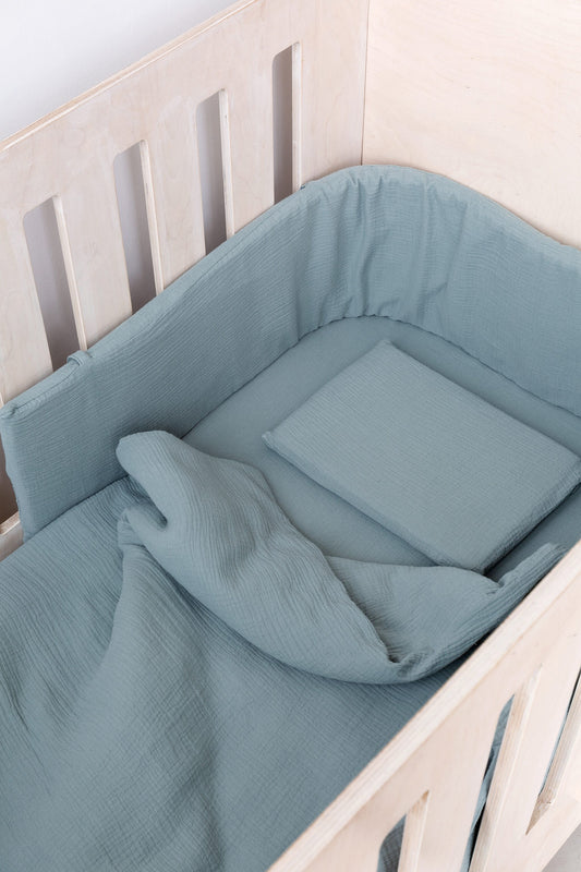 Duck Egg Muslin Cot Duvet