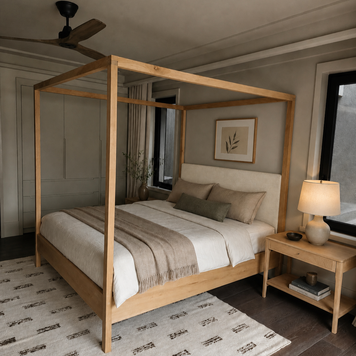 Fabric media | Classic Upholstered Poster | Cream
