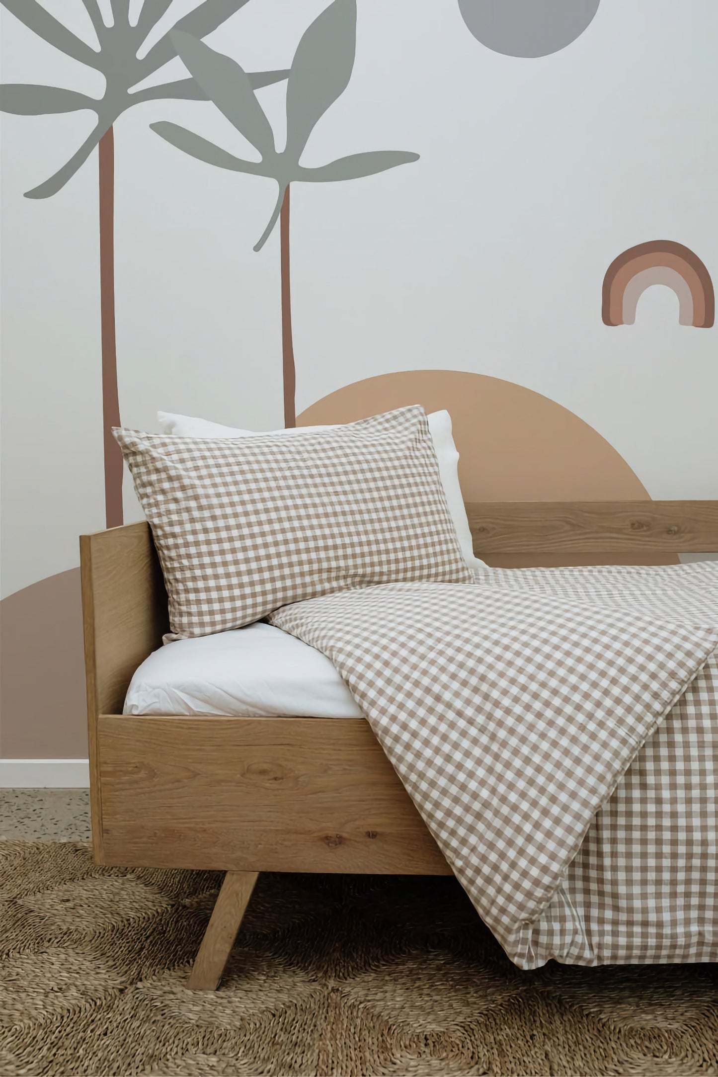 Natural Gingham Duvet Cover Set