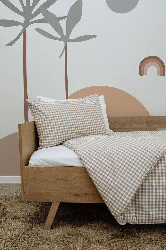 Natural Gingham Duvet Cover Set