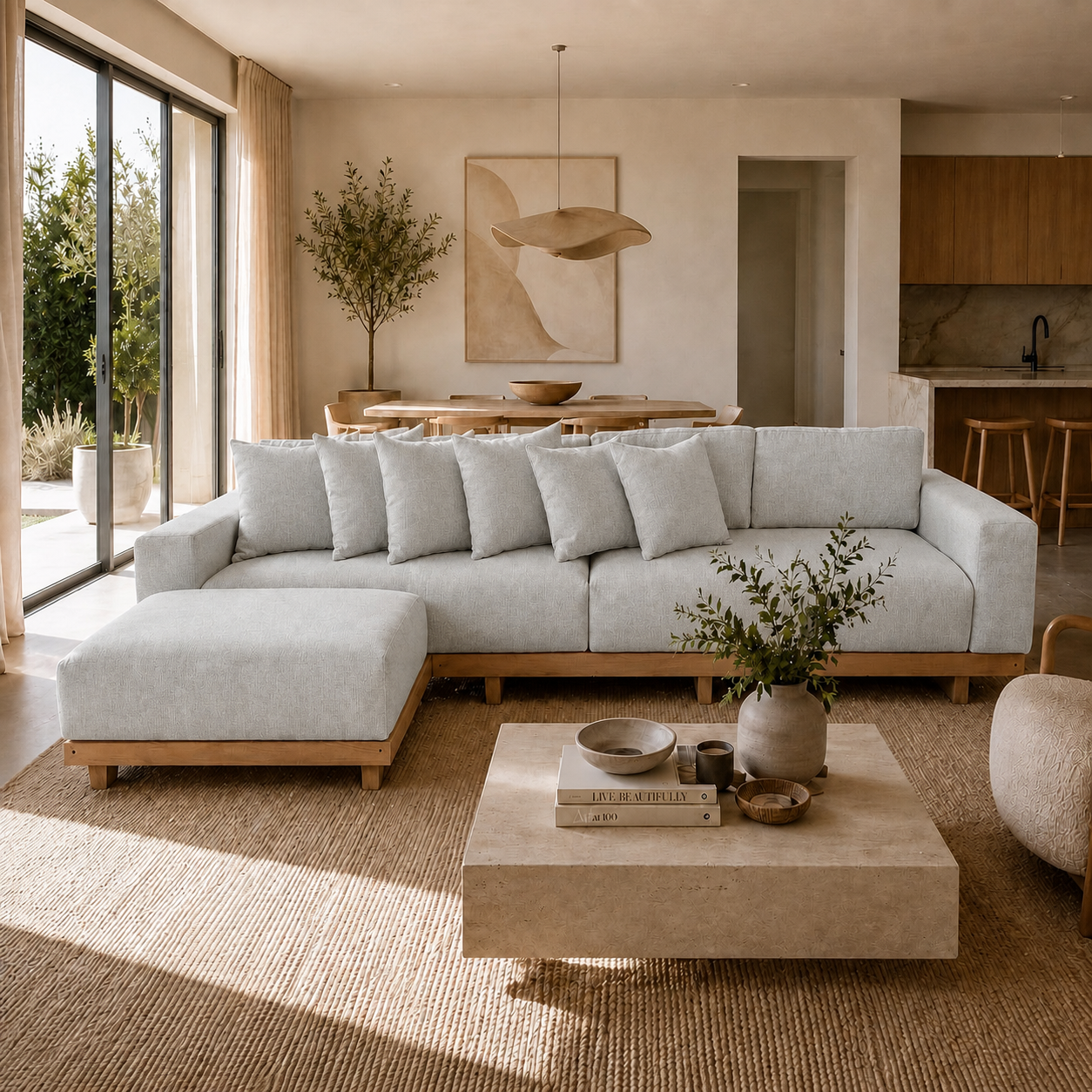 Fabric media | Marbella Sofa | Limestone
