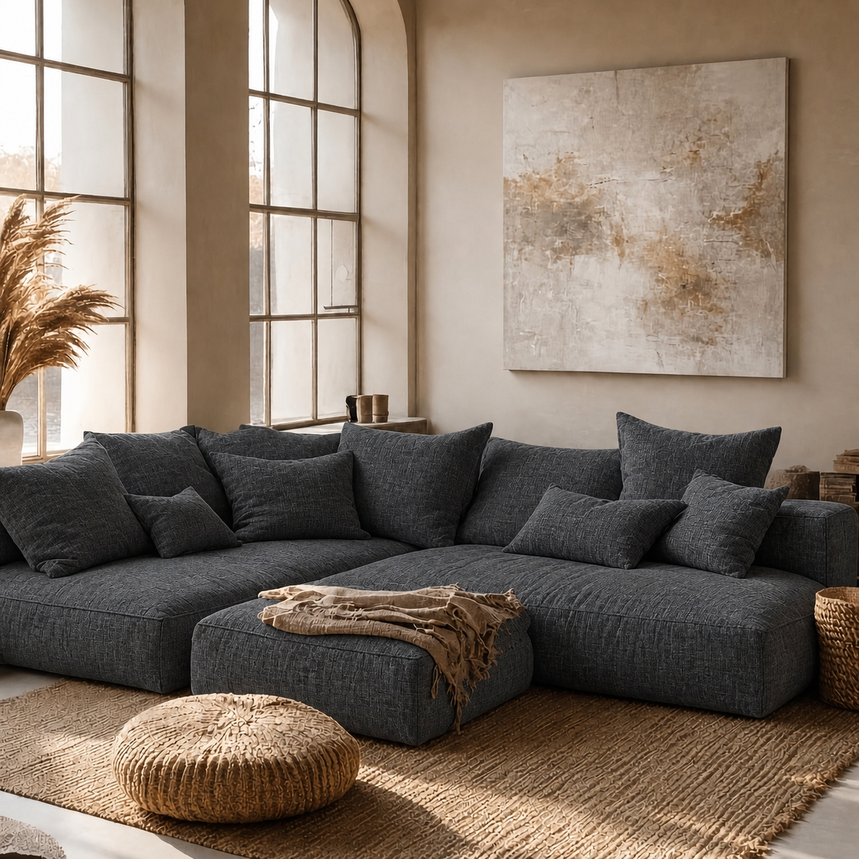 Fabric media | Sanctuary Modular Sofa | Charcoal