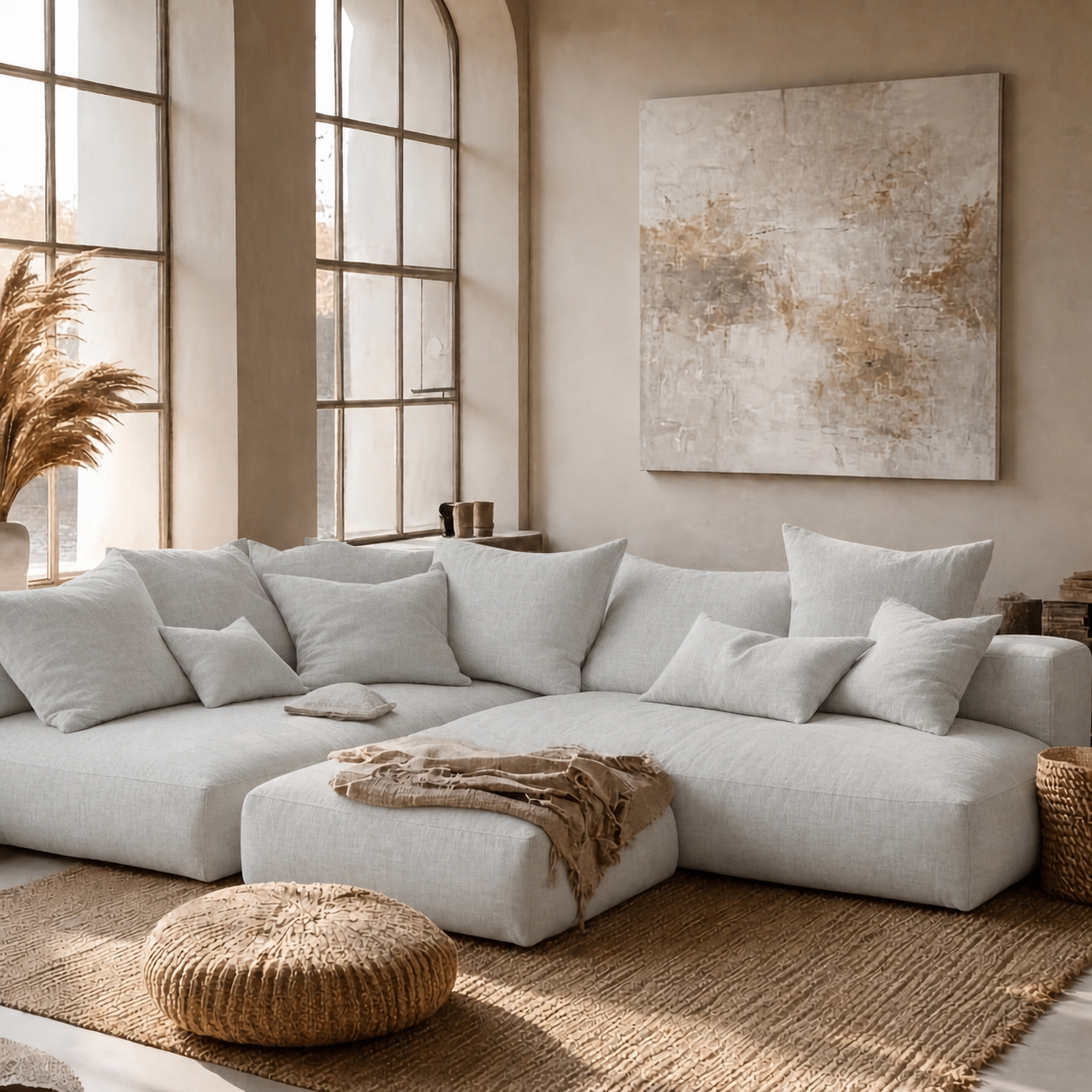Fabric media | Sanctuary Modular Sofa | Limestone