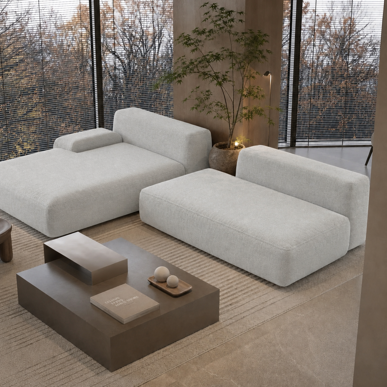 Fabric media | Santori Modular Sofa | Limestone