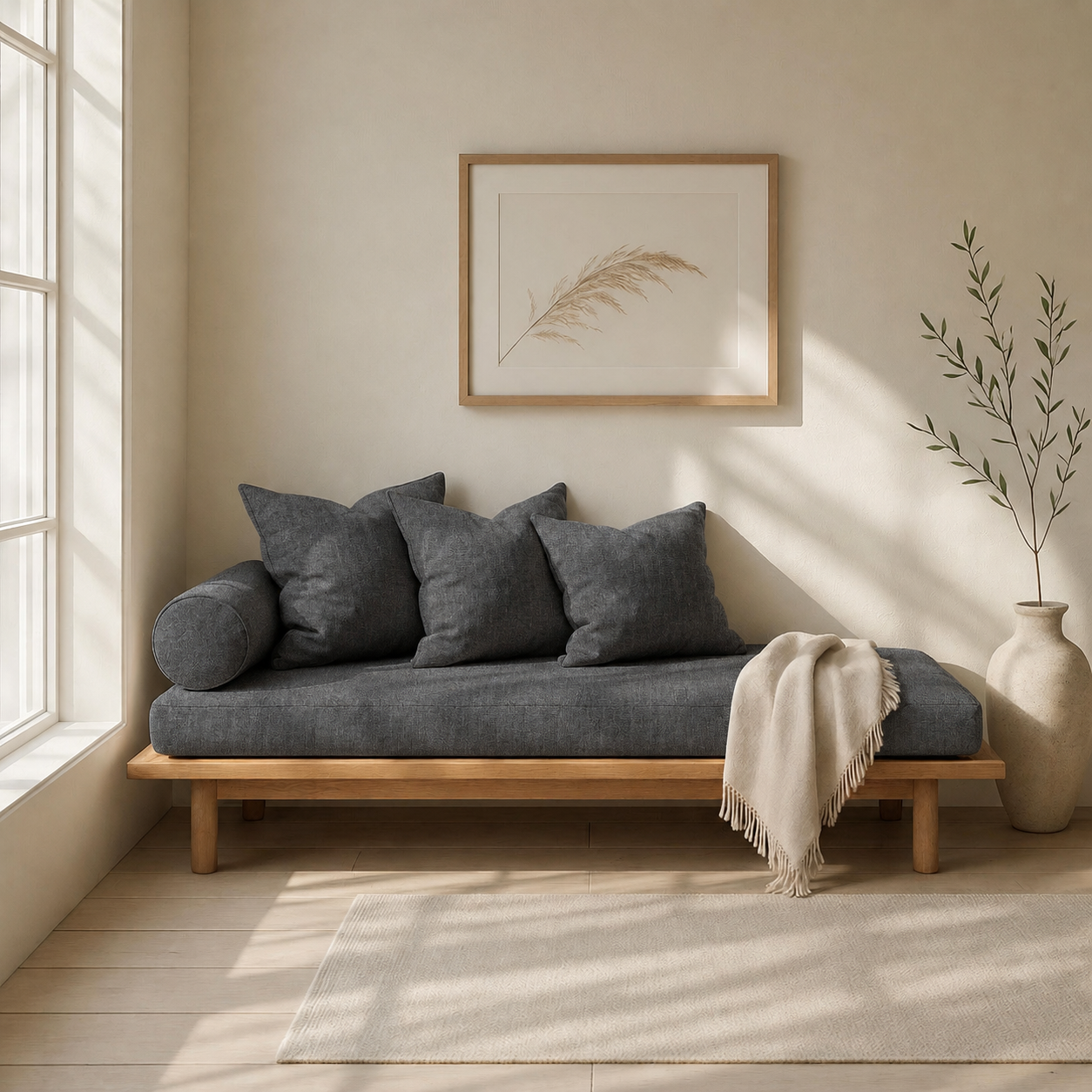 Fabric media | Solace Daybed | Charcoal