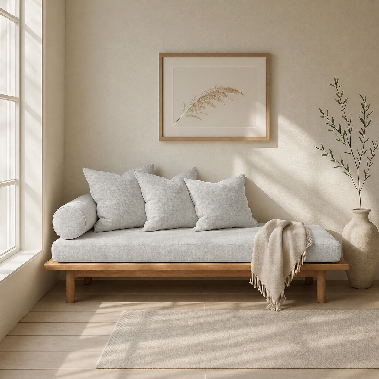 Fabric media | Solace Daybed | Limestone